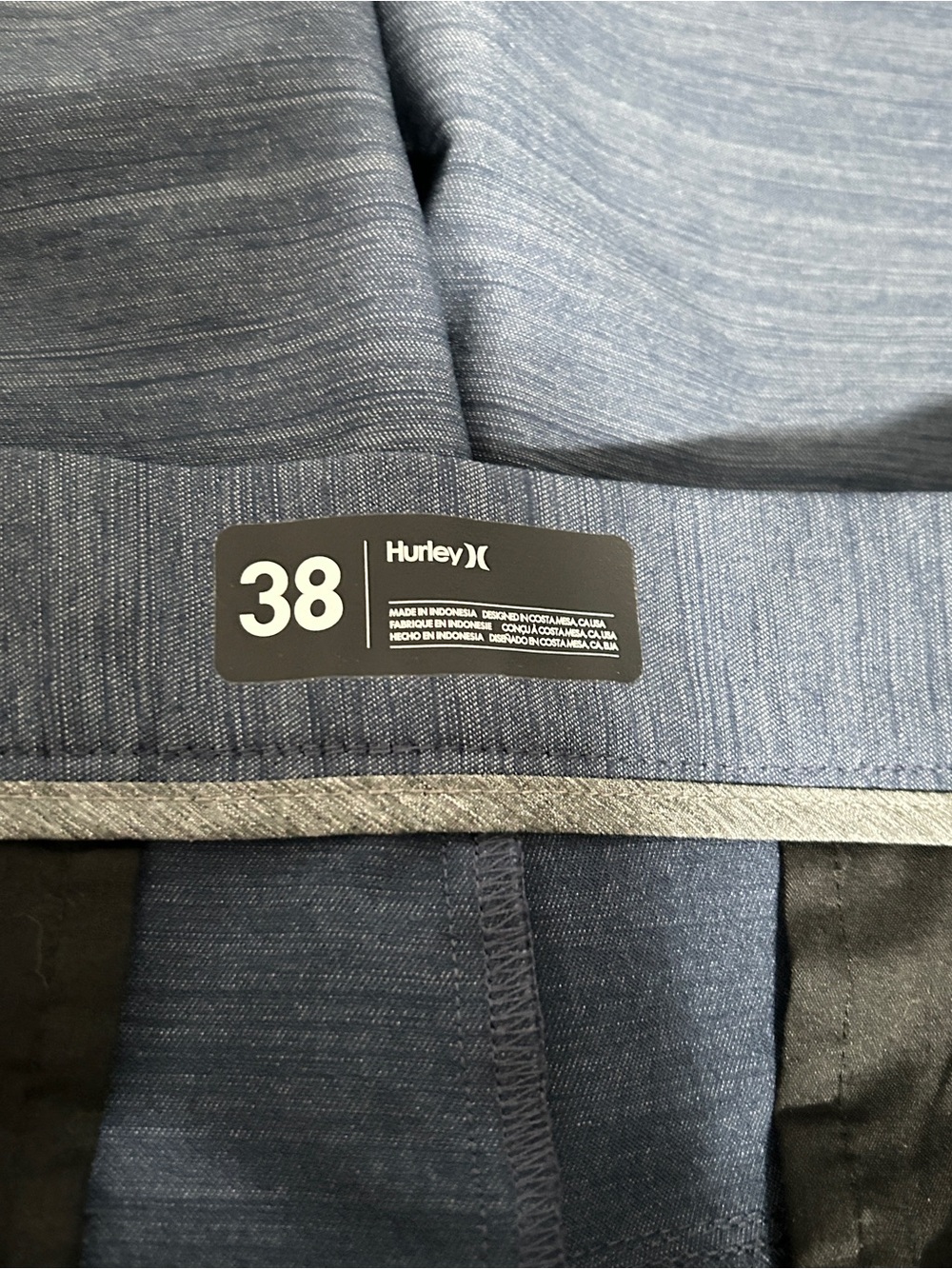 Hurley Shorts Mens 38 Blue Zipper Fly - Picture 6 of 13